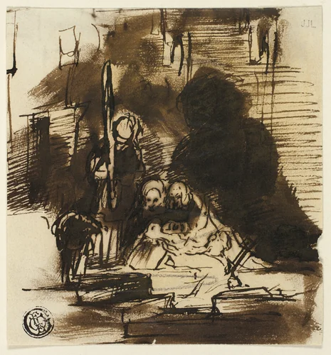 Finding the Scottish Regalia (recto), and Study, Queen Victoria and First Parliament (verso) by David Wilkie, drawing, 1830-1840