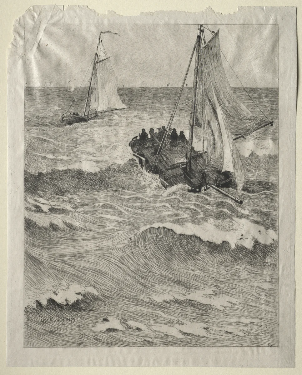 Marine Scene by Hendrik Willem Mesdag, print, 1879