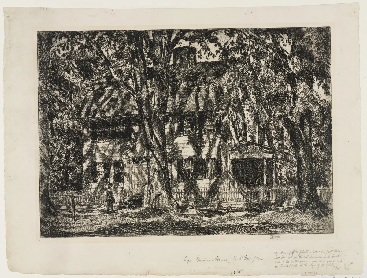 The Lion Gardiner House, Easthampton by Childe Hassam, print, 1920