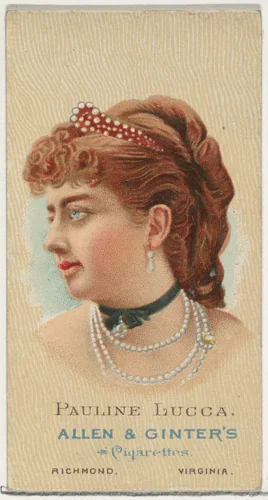 Pauline Lucca, from World's Beauties, Series 2 (N27) for Allen & Ginter Cigarettes by Allen & Ginter, print, 1888