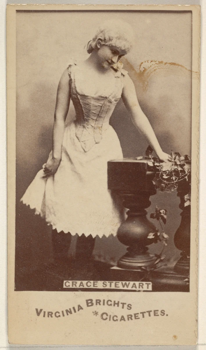 Grace Stewart, from the Actors and Actresses series (N45, Type 6) for Virginia Brights Cigarettes by Allen & Ginter, photograph, 1885-1891