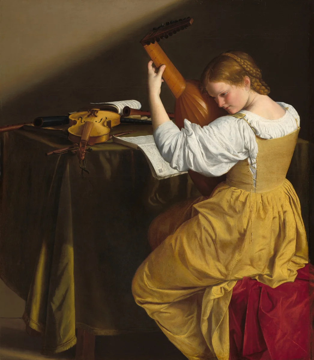 The Lute Player by Orazio Gentileschi, painting, 1612-1620