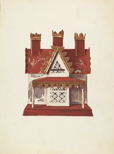 Bank: Toy Building by Telli, index of american design, 1935-1942