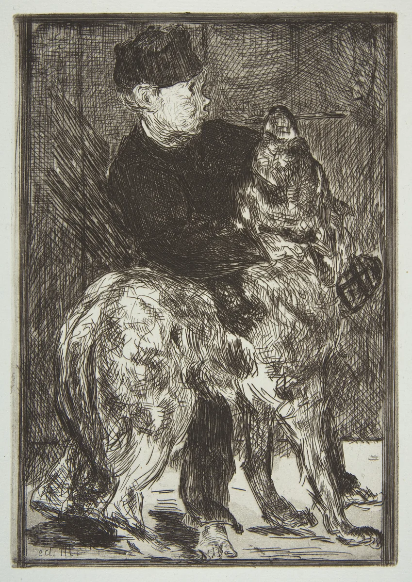 Boy and Dog by Edouard Manet, print, 1862