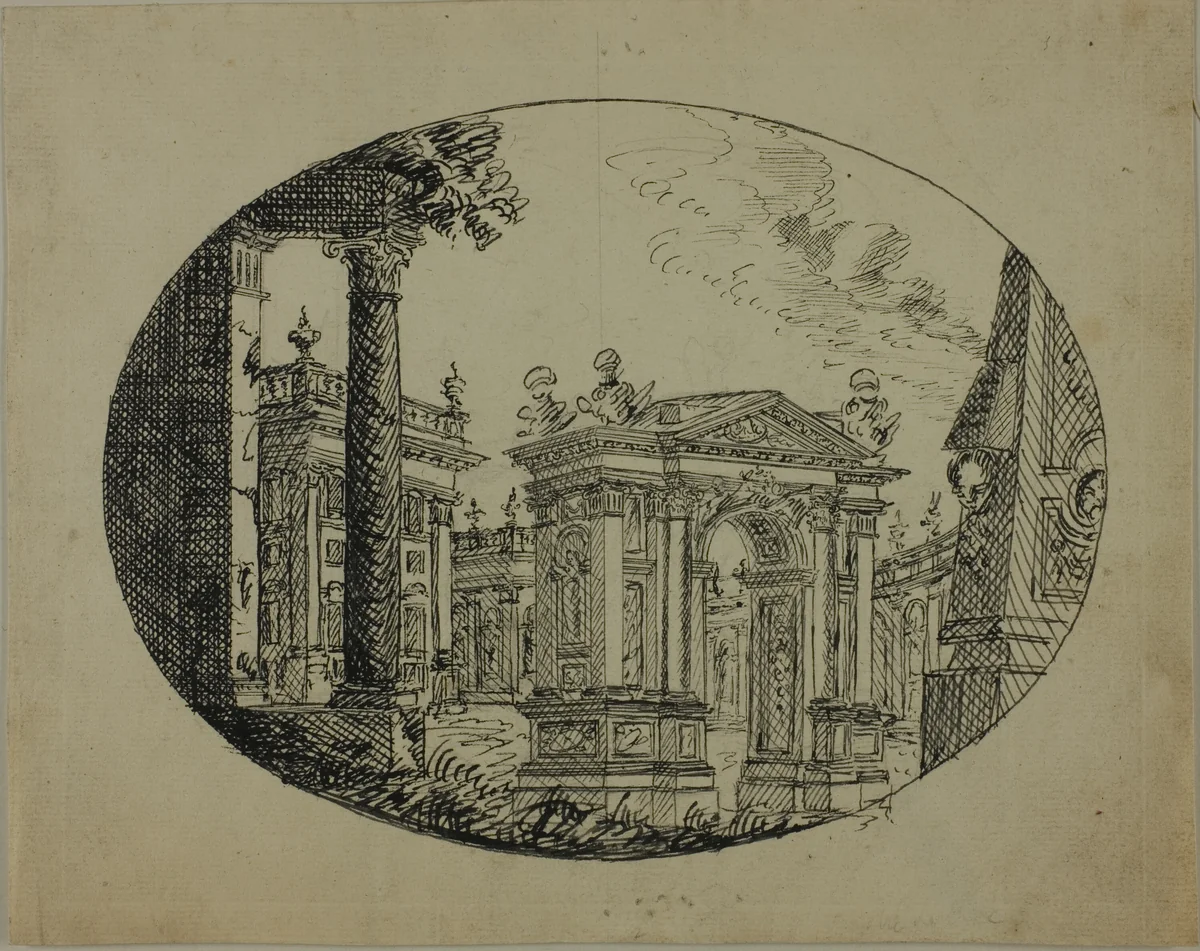 Roman Edifices by Unknown Artist, drawing, 1700-1799