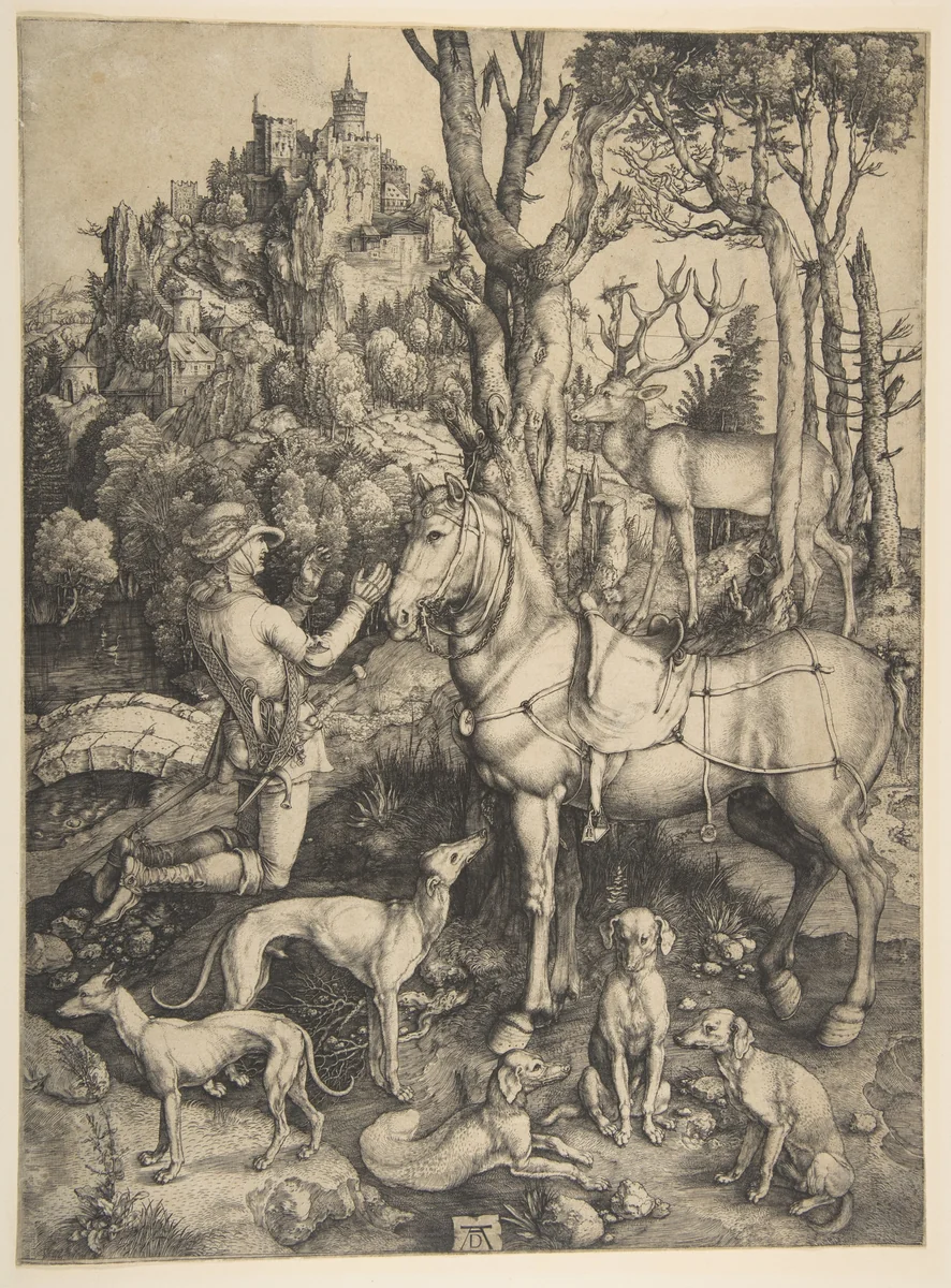 Saint Eustace by Albrecht Dürer, print, 1501