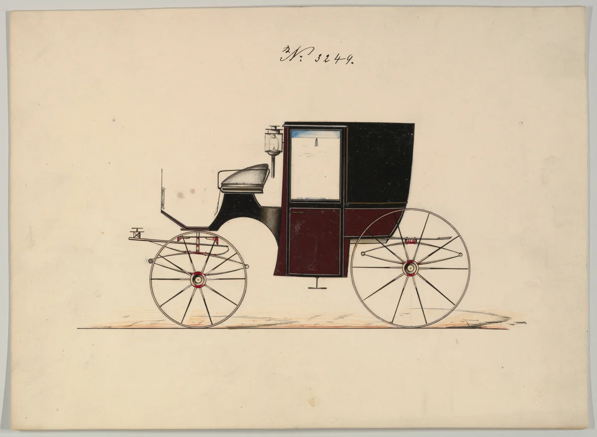 Brougham #3249 by Brewster & Co., drawing, 1876