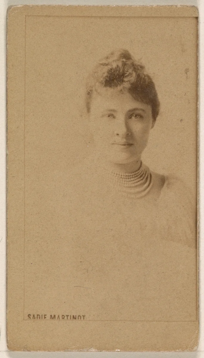 Sadie Martinot, from the Actresses series (N245) issued by Kinney Brothers to promote Sweet Caporal Cigarettes by Kinney Brothers Tobacco Company, photograph, 1890