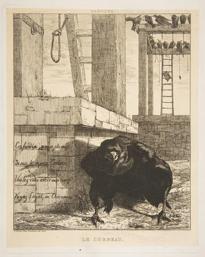 Le Corbeau, from "L'Artiste" by Félix Bracquemond, print, 1859