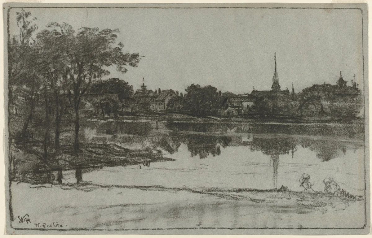 North Easton, Massachusetts by William Morris Hunt, drawing, 1877