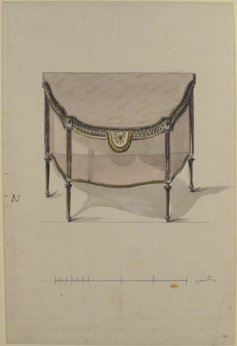 Design for a Console Table by anonymous, drawing, 1765-1790