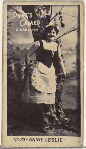 Card Number 33, Annie Leslie, from the Actors and Actresses series (N145-4) issued by Duke Sons & Co. to promote Cameo Cigarettes by W. Duke, Sons & Co., photograph, 1880-1889