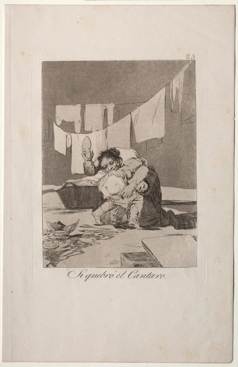 Yes, He Broke the Pot, Plate 25 by Francisco de Goya, print, 1799