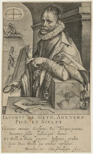 Jacob de Gheyn by Andries Jacobsz. Stock, print, 1610