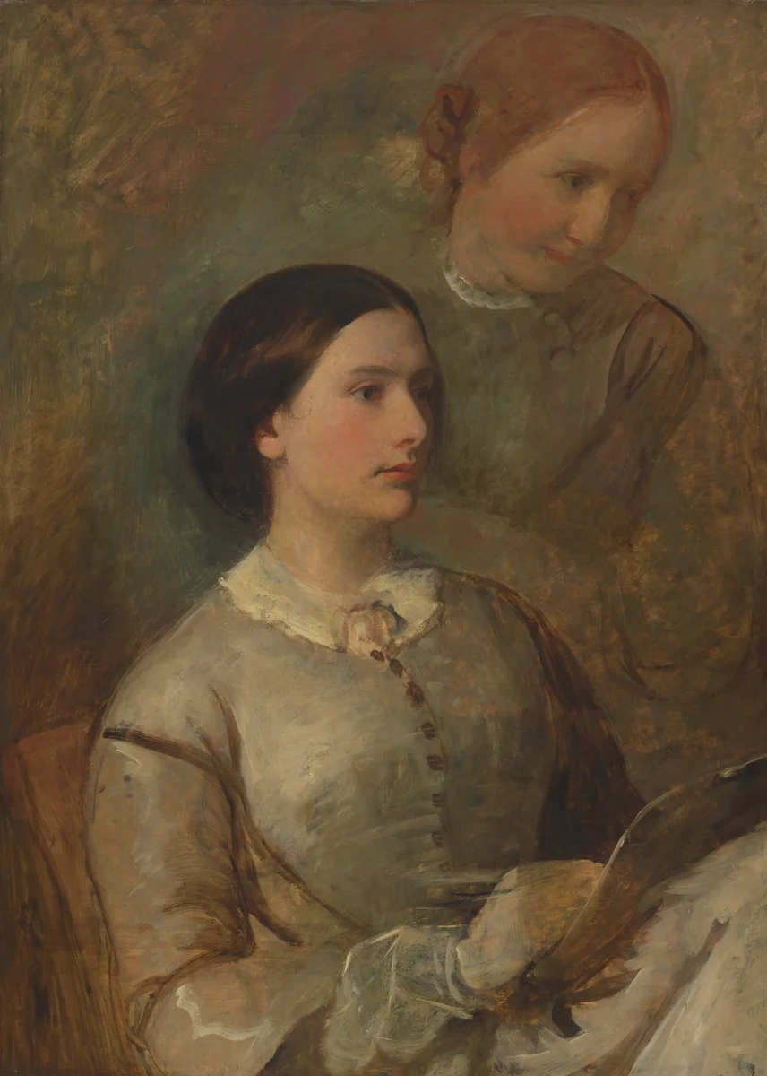 Double Portrait: Two Women by Artist Unknown, painting, 1845