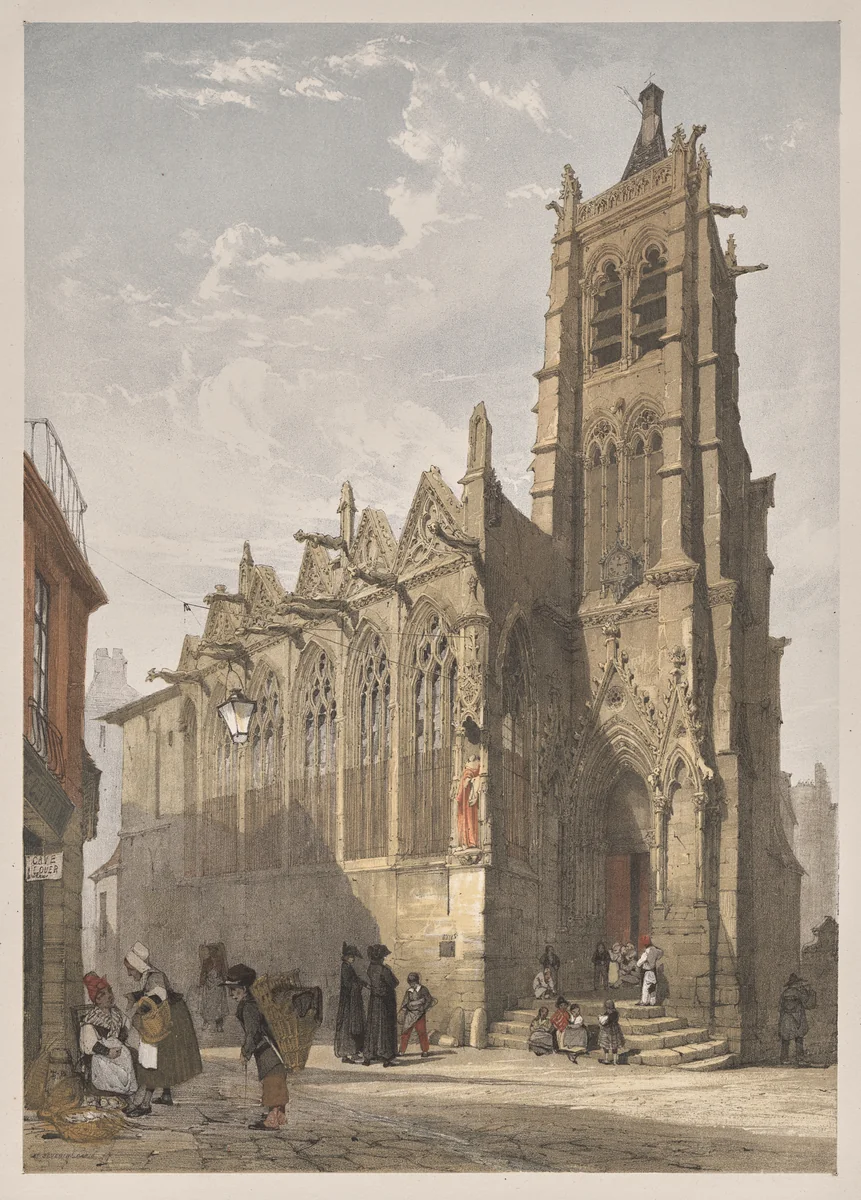 Picturesque Architecture in Paris, Ghent, Antwerp, Rouen: St. Severin, Paris by Thomas Shotter Boys, other, 1839