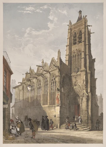 Picturesque Architecture in Paris, Ghent, Antwerp, Rouen: St. Severin, Paris by Thomas Shotter Boys, other, 1839