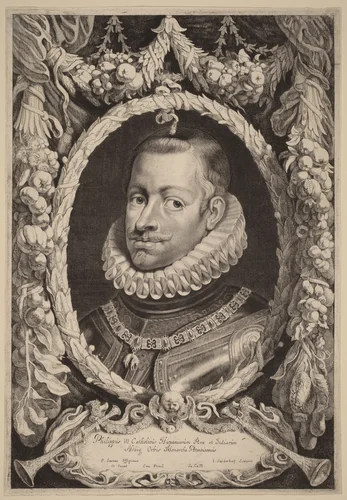 Philip III, King of Spain by Jonas Suyderhoff; Pieter Claesz Soutman, print, 1613-1686