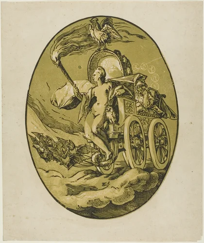 Nox, plate seven from Demogorgon and the Deities by Hendrick Goltzius, print, 1578-1617