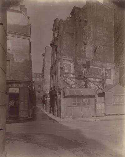 Rue de la Parcheminerie et rue Boutebrie by Eugène Atget, photograph, 1926