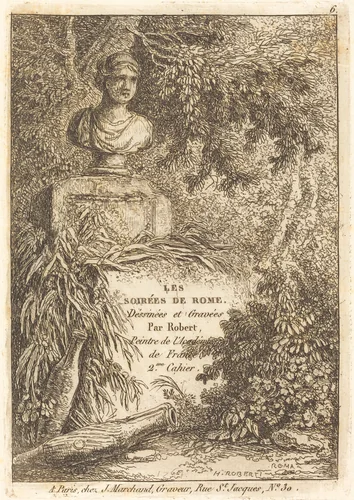 The Portrait Bust by Hubert Robert, print, 1733-1808