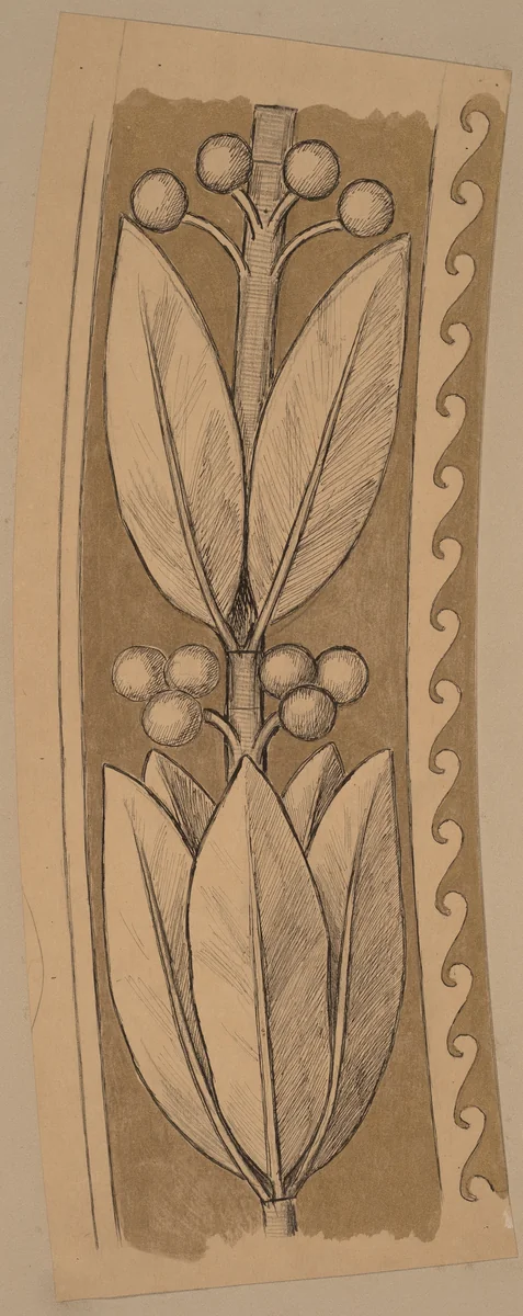Study for a Border Design by Charles Sprague Pearce, drawing, 1890-1897