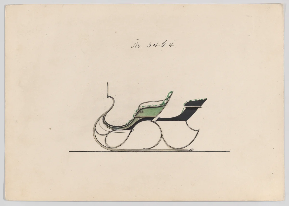Sleigh with Rumble Seat # 3484 by Brewster & Co., drawing, 1879
