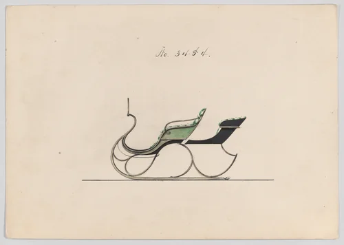 Sleigh with Rumble Seat # 3484 by Brewster & Co., drawing, 1879