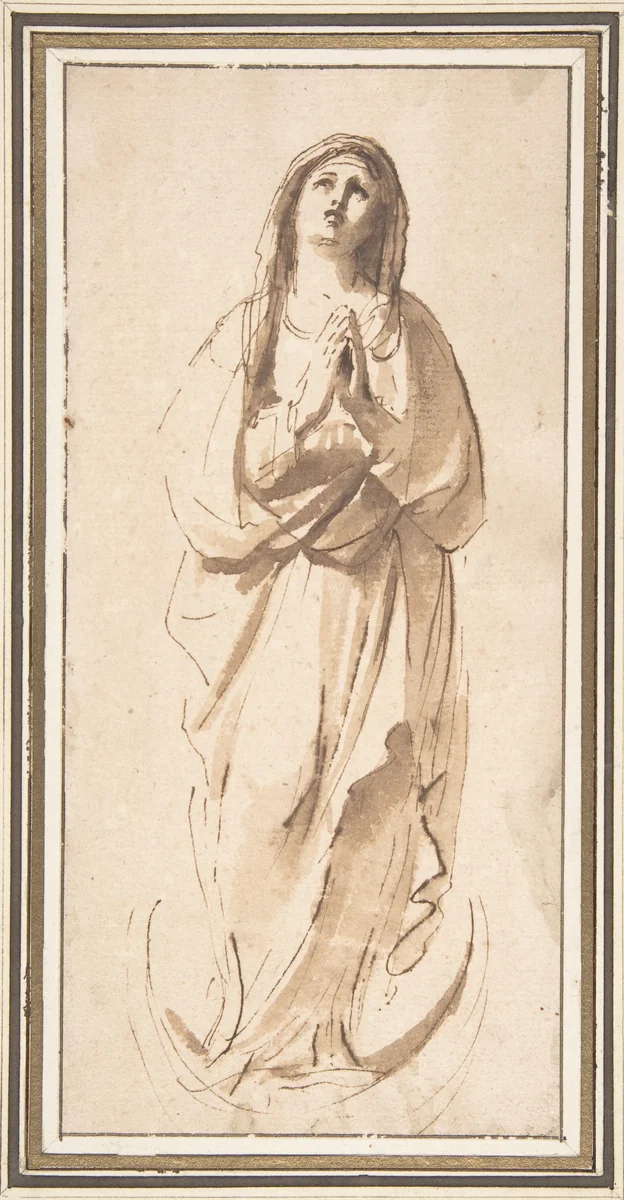 The Virgin Immaculate by Guercino, drawing, 1651-1661