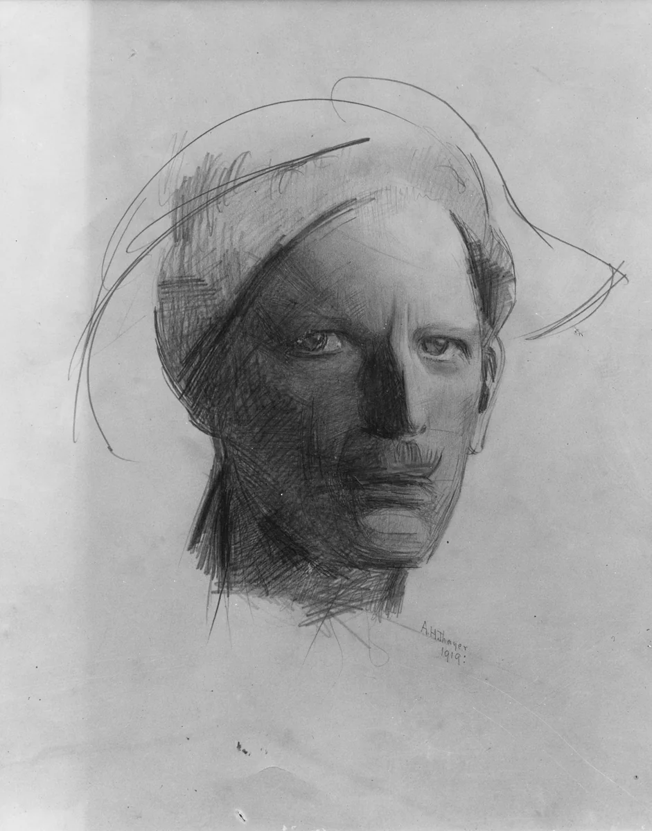Head of the Artist by Abbott H. Thayer, artwork, 1919