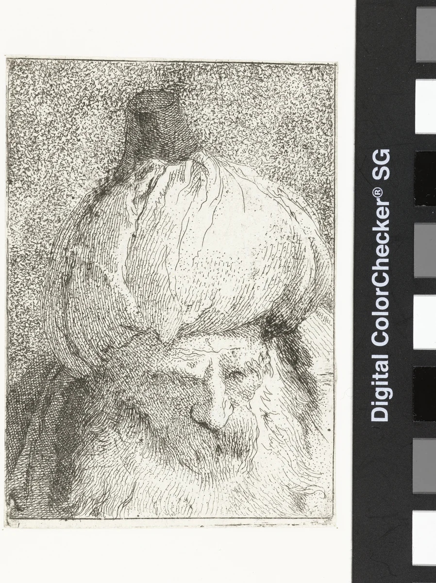 Turkse man met tulband by Giovanni Domenico Tiepolo, print, 1771-1774