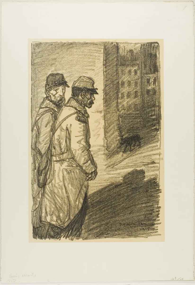 Errant dogs by Théophile Alexandre Steinlen, print, 1915