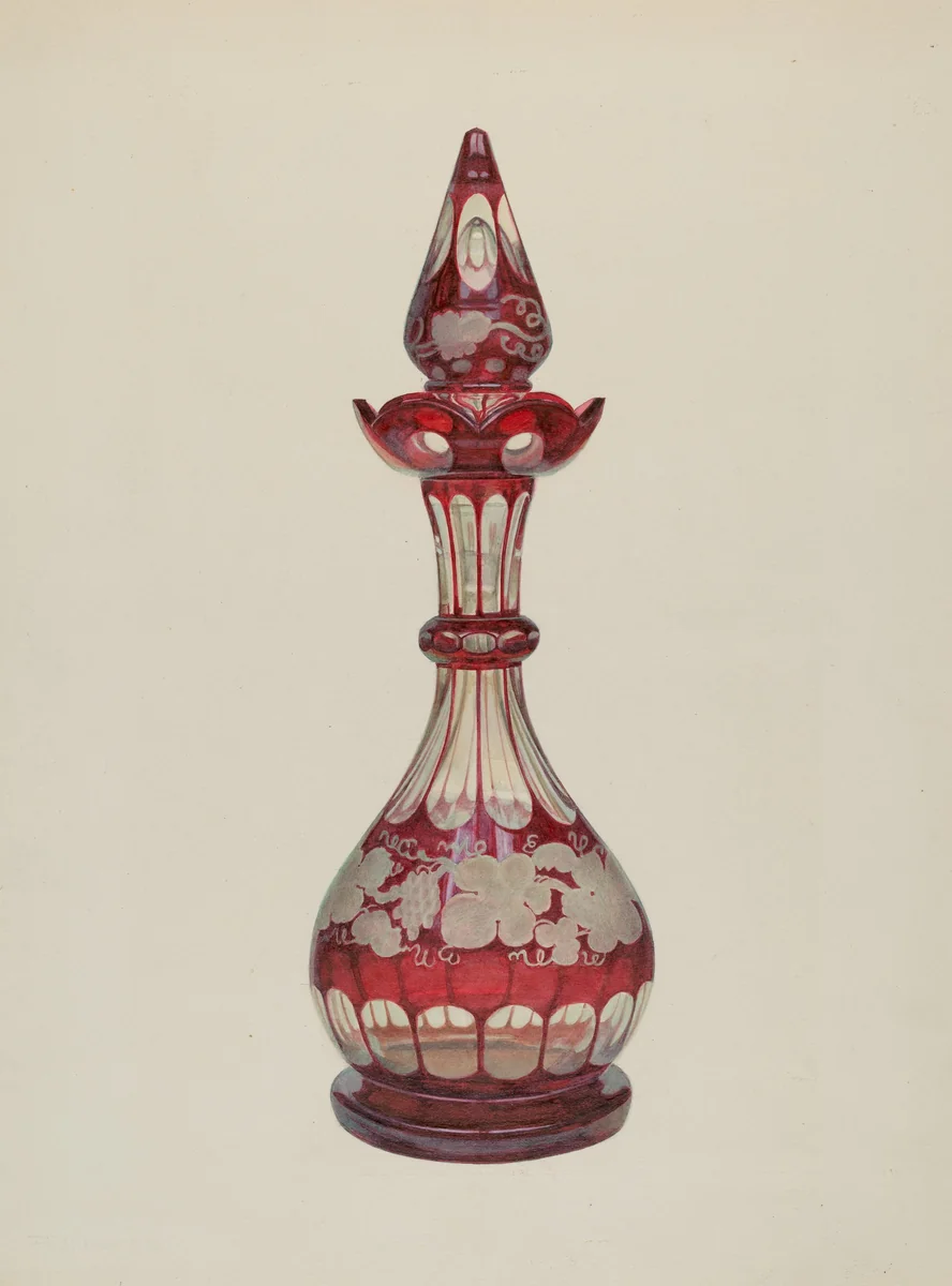 Decanter by Frank M. Keane, index of american design, 1935-1942