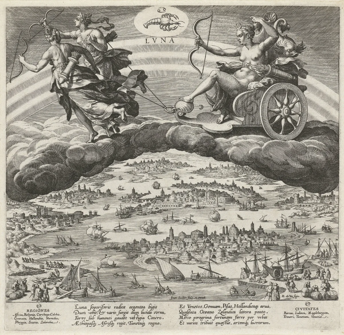 De Maan en zijn invloed op de wereld by Unknown, print, 1585