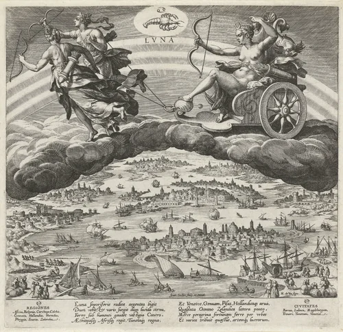De Maan en zijn invloed op de wereld by Unknown, print, 1585