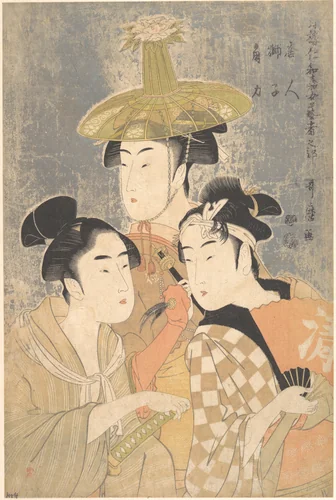Seiro Niwaka Onna Geisha no Bu Tojin Shishi Sumo by Kitagawa Utamaro (喜多川歌麿), print, 1781-1801