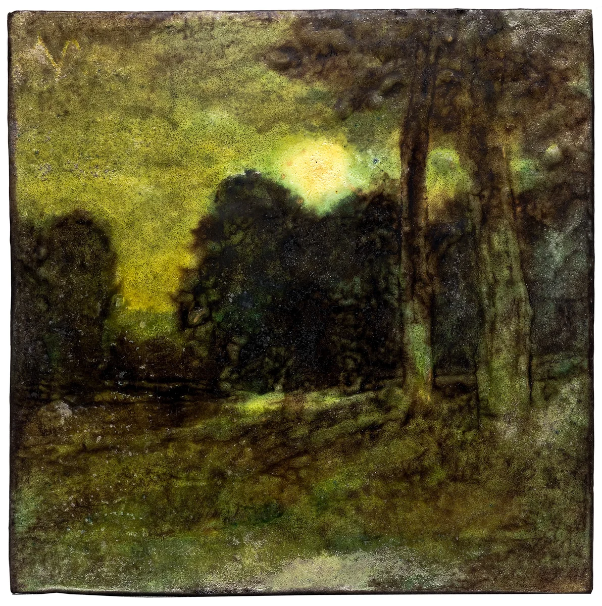 Tile by Charles Volkmar, artwork, 1897-1913