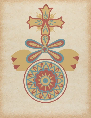 Santa Barbara Mission Doorway Design from the portfolio "Decorative Art of Spanish California" by American 20th Century, index of american design, 1935-1942