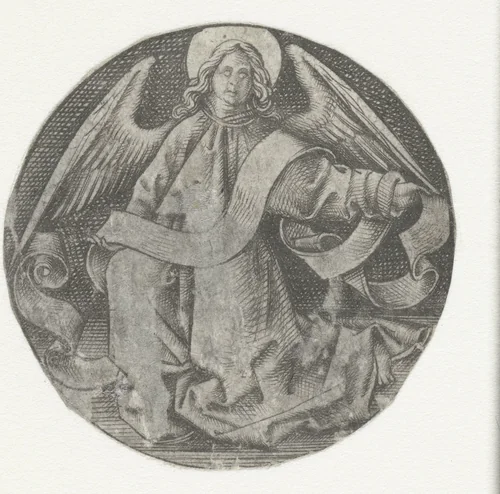 De vier evangelistensymbolen by Israhel van Meckenem, print, 1455-1503