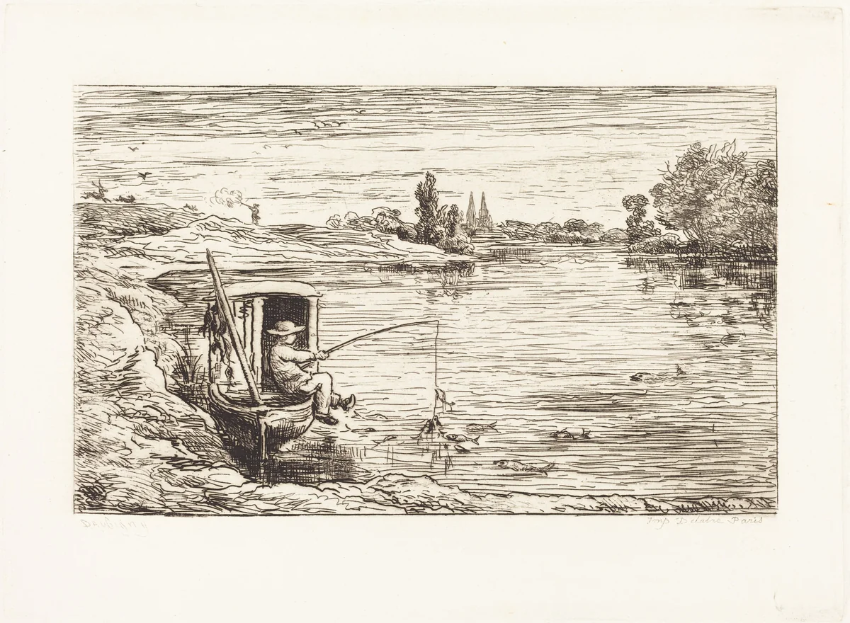 Cabin Boy Fishing (Le Mousse a la peche) by Charles-François Daubigny, portfolio, 1862