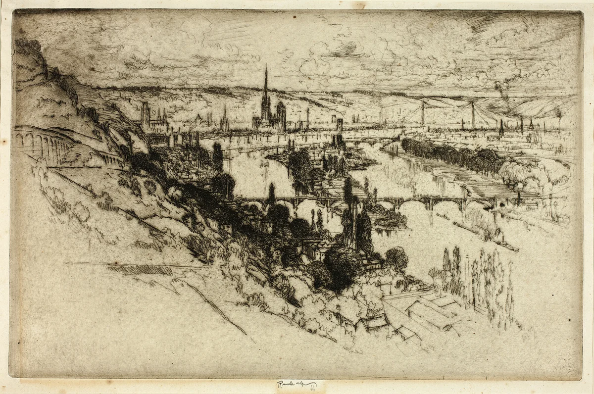 Rouen, from Bon Secours by Joseph Pennell, print, 1907