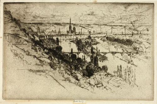 Rouen, from Bon Secours by Joseph Pennell, print, 1907
