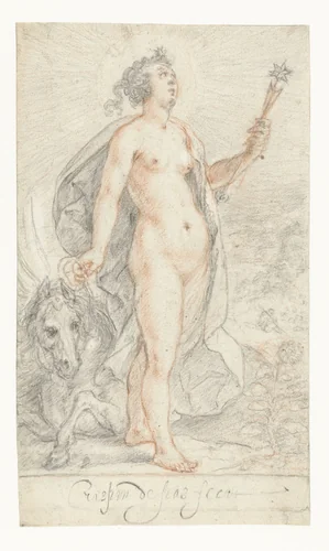 Aurora of Dageraad by Crispijn van de Passe, drawing, 1575-1635