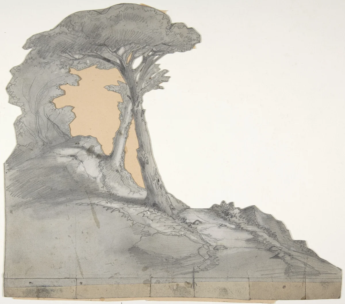 Design for a Stage Set at the Opéra, Paris by Eugène Cicéri, drawing, 1825-1890