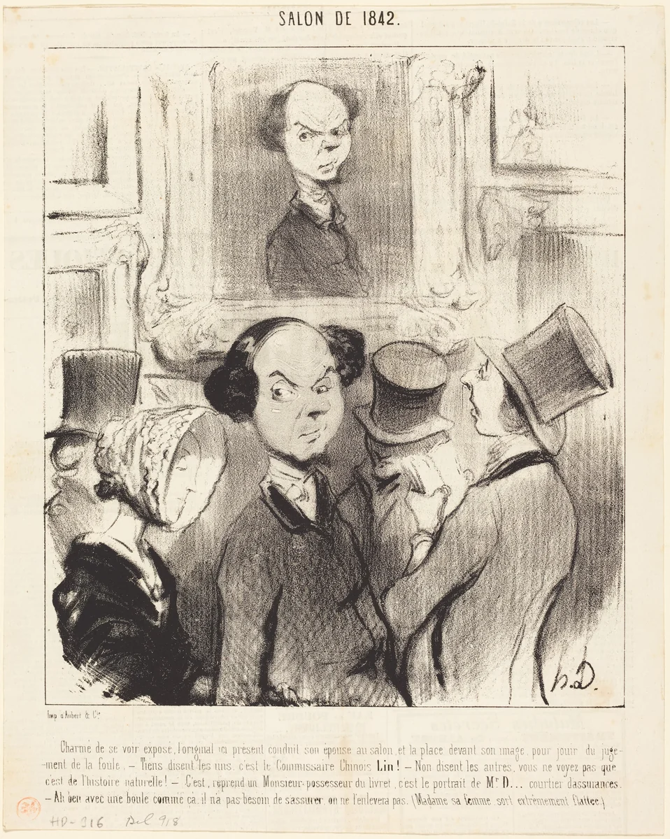 Charmé de se voir exposé... by Honoré Daumier, print, 1841