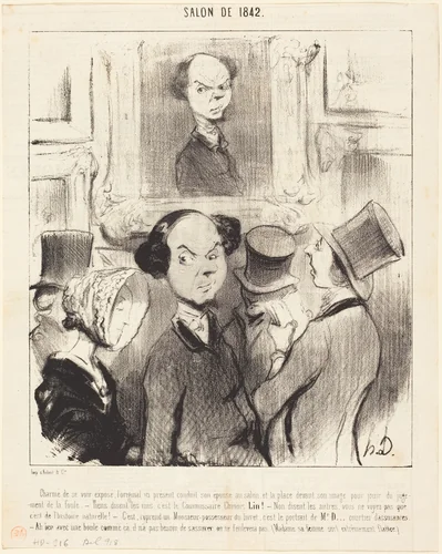 Charmé de se voir exposé... by Honoré Daumier, print, 1841