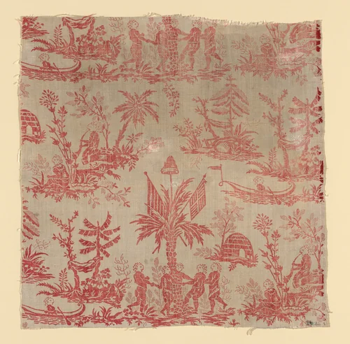 La Danse des Noirs (Furnishing Fabric) by Christophe Philippe Oberkampf, textile, 1760-1795