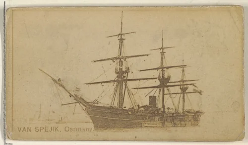 Van Spejik, Germany, from the Famous Ships series (N50) for Virginia Brights Cigarettes by Allen & Ginter, photograph, 1895
