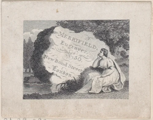 Trade Card for Merrifield, Engraver by anonymous, print, 1800-1900