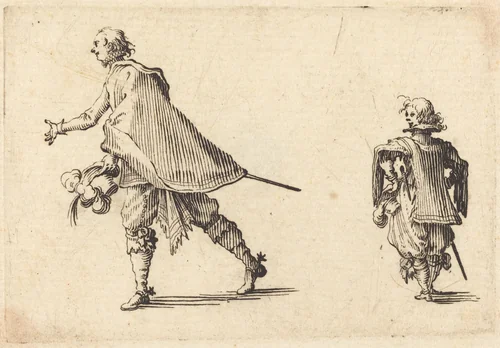 Gentleman and His Page by Jacques Callot, print, 1617